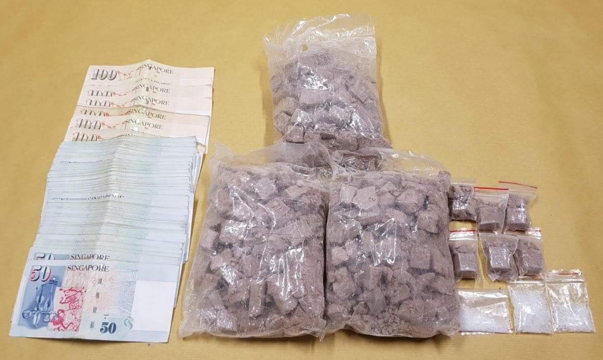 Drugs and cash seized on 4 Sep 18 during CNB operation